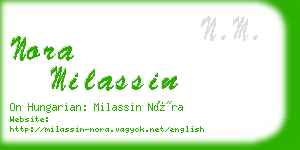 nora milassin business card